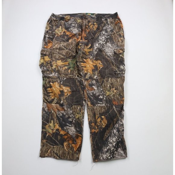 Vintage 90s Cabelas Mens Size 50x33 Distressed Wide Leg Camouflage Cargo Pants - Picture 1 of 11